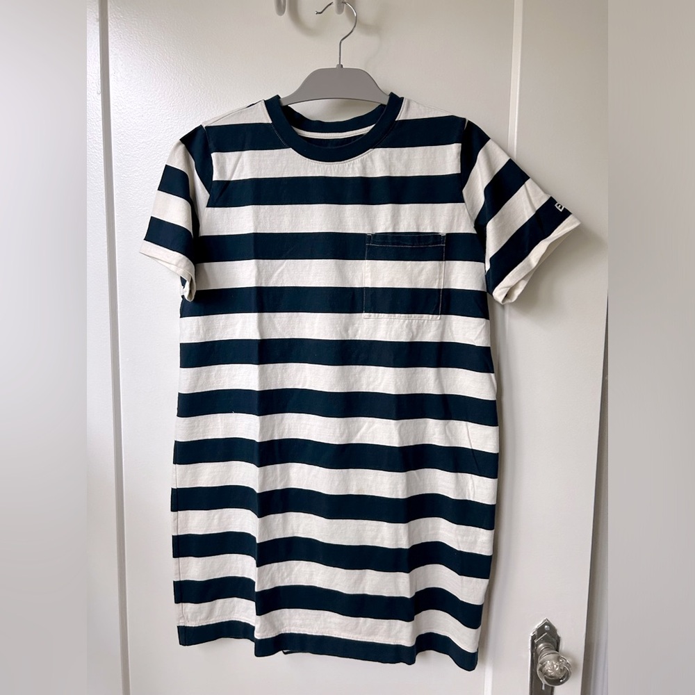 Everlane Organic Cotton Weekend Tee Dress - Navy / Canvas, size Medium